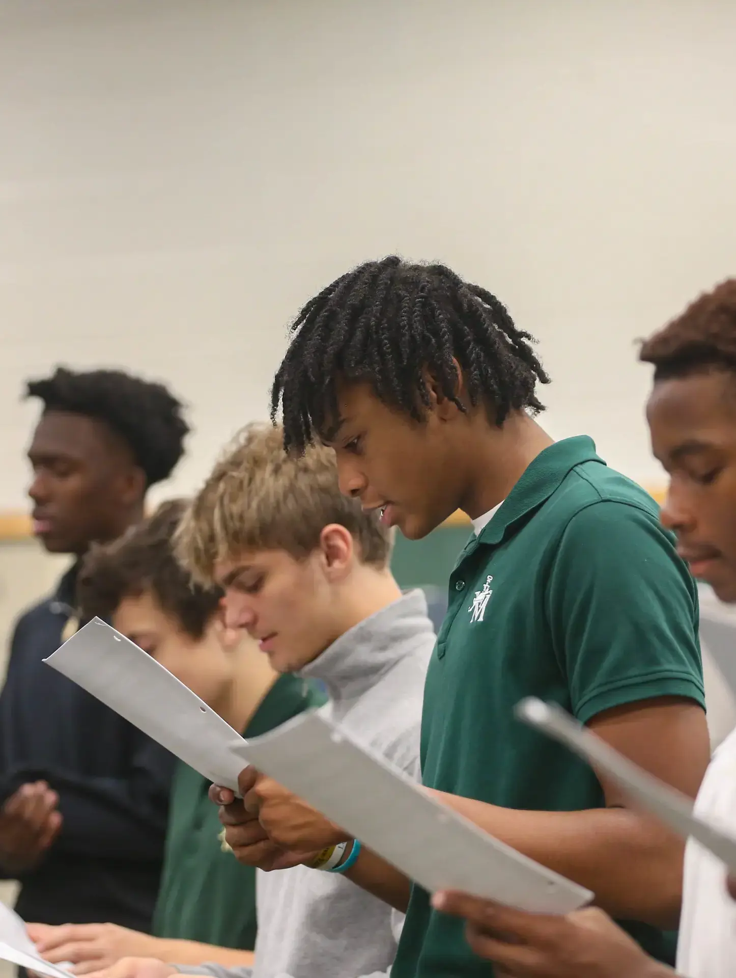 STVM student singing in school choir.