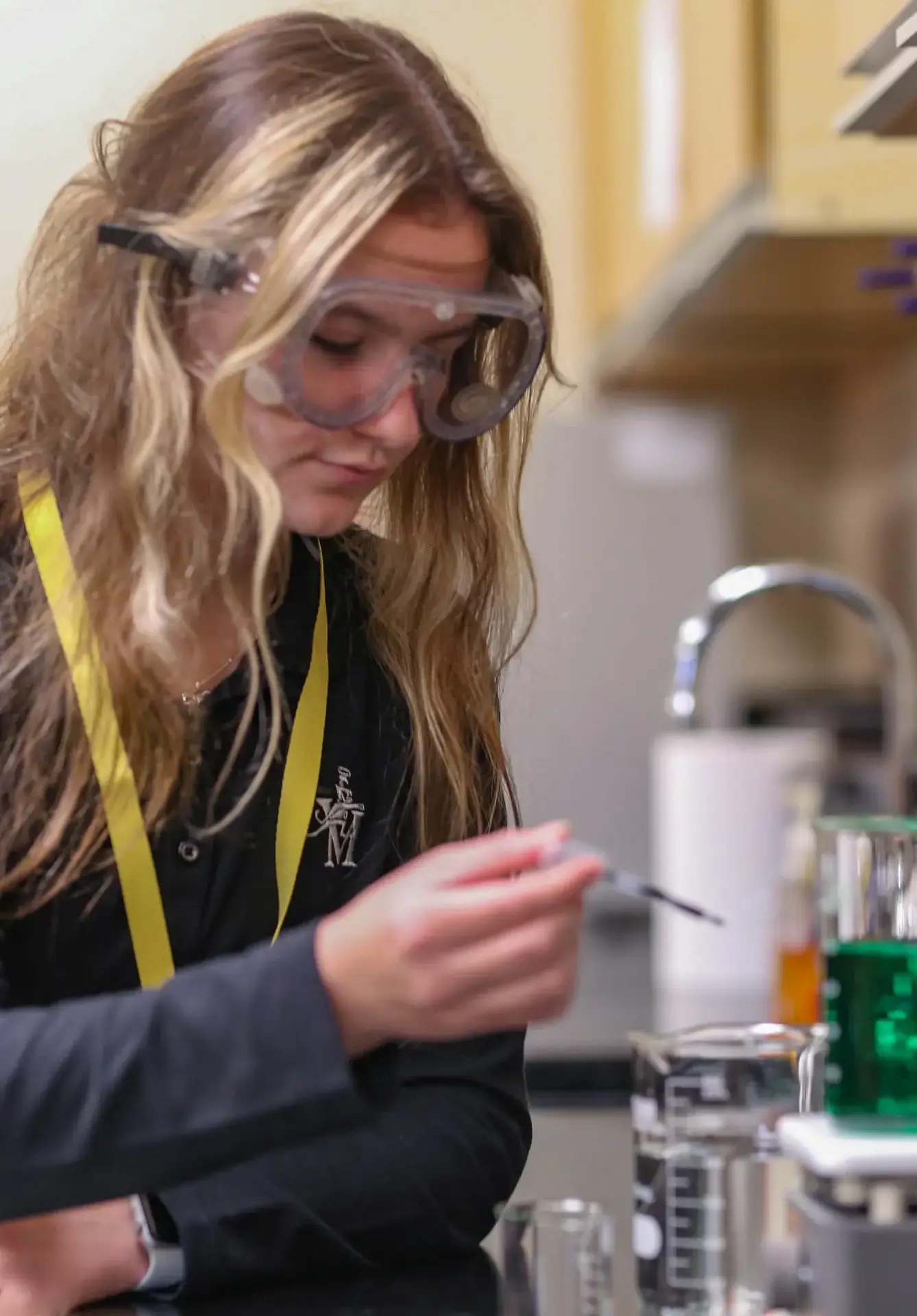 STVM student in a science class.