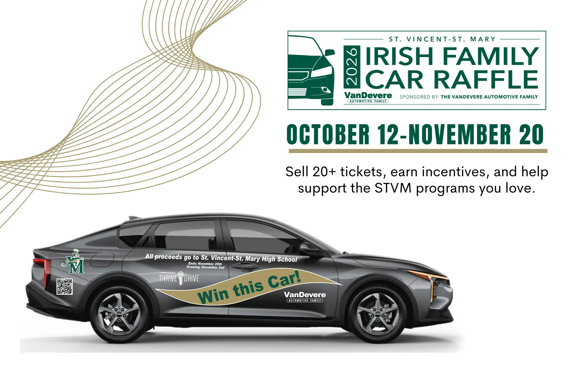 STVM Irish Car Raffle winner receiving the keys to their new vehicle.