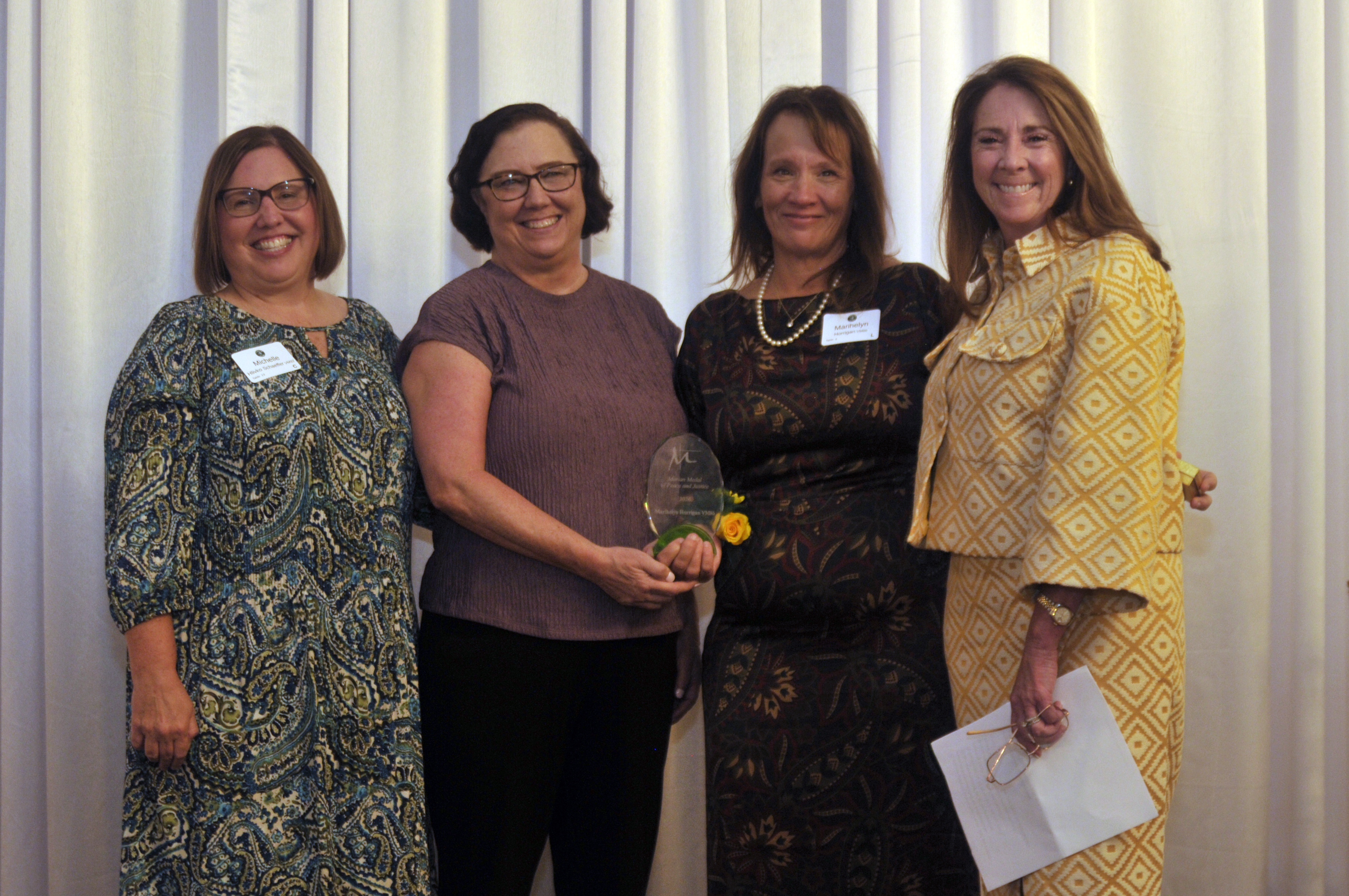 Recipients of the Marian Medal of Peace & Justice at an awards events at STVM.